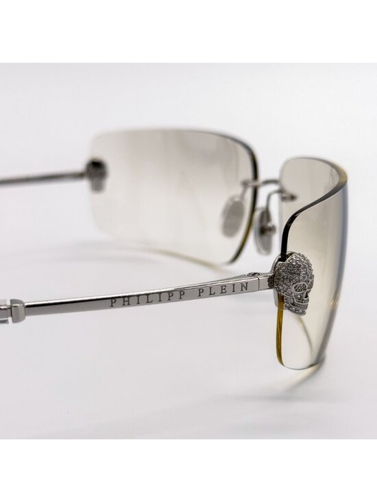 NEW PHILIPP PLEIN SUNGLASSES SPP027V 579X SILVER WOMEN EYEWEAR main image 9
